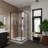 Душевое ограждение Niagara Nova NG-6888-08ВLACK (80х80х195) квадрат,черный,двери раздвижные,стекло прозрачное,1 место
