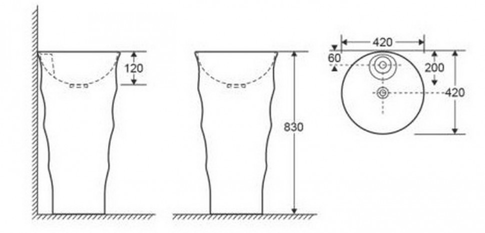 Раковина напольная CeramaLux G-308