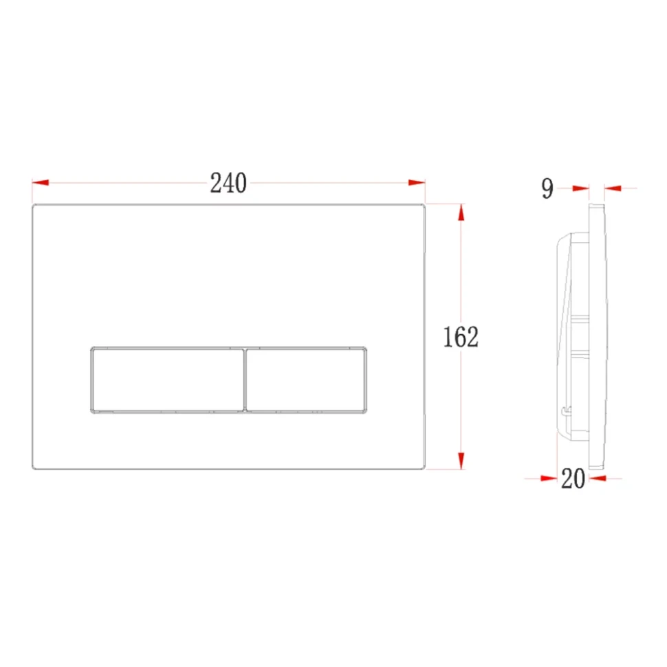 Кнопка смыва Veconi FLUSH V1, белый глянец