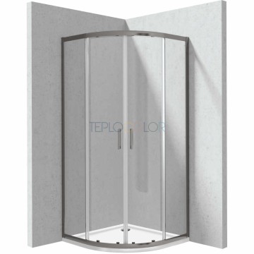 Душевая кабина, с поддоном, полукруглая - 90x90 см