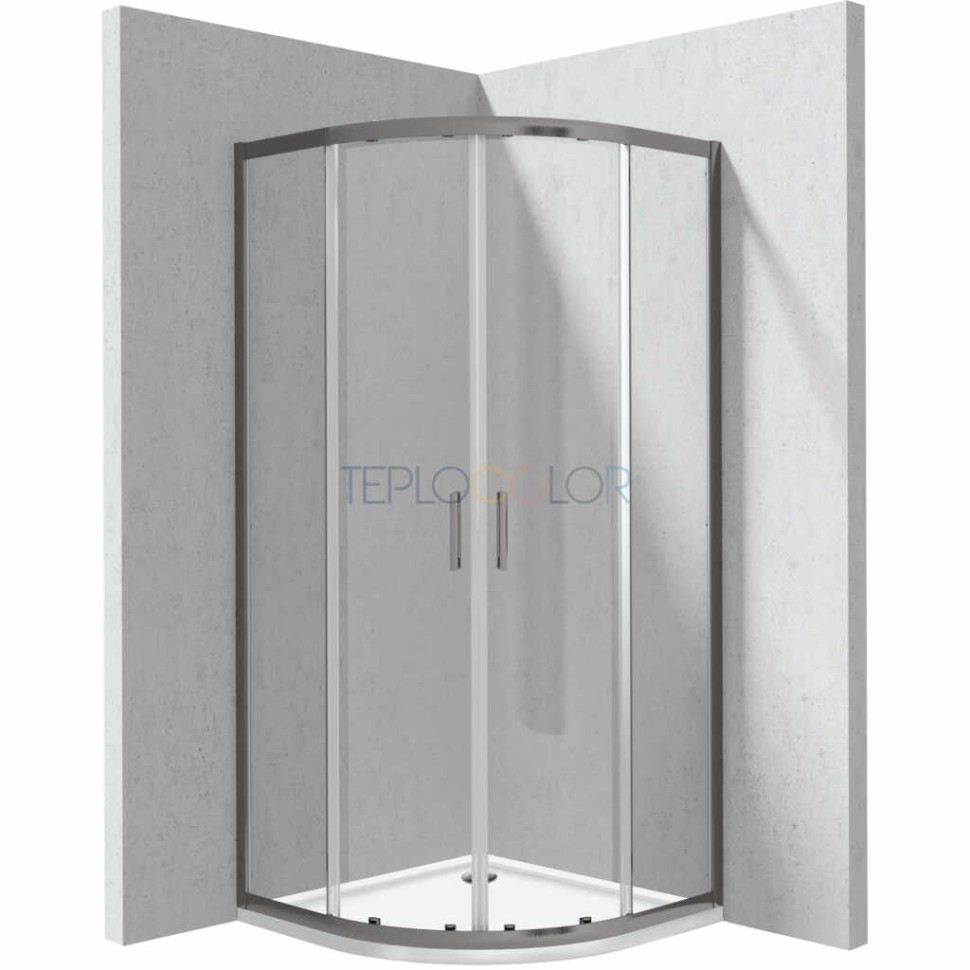 Душевая кабина, с поддоном, полукруглая - 90x90 см