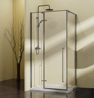 Душевой уголок Slim-N VSR-5SN9010CLGM, 1000*900, вороненая сталь, стекло прозрачное