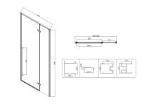 Душевой уголок Slim-N VSR-5SN9010CLGM, 1000*900, вороненая сталь, стекло прозрачное