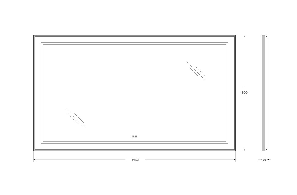 Зеркало BelBagno SPC-KRAFT-1400-800-LED-TCH-WARM-NERO