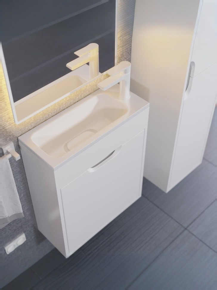 Тумба под раковину для ванной подвесная Uperwood Modul 50х21х60 см, белаяатовая
