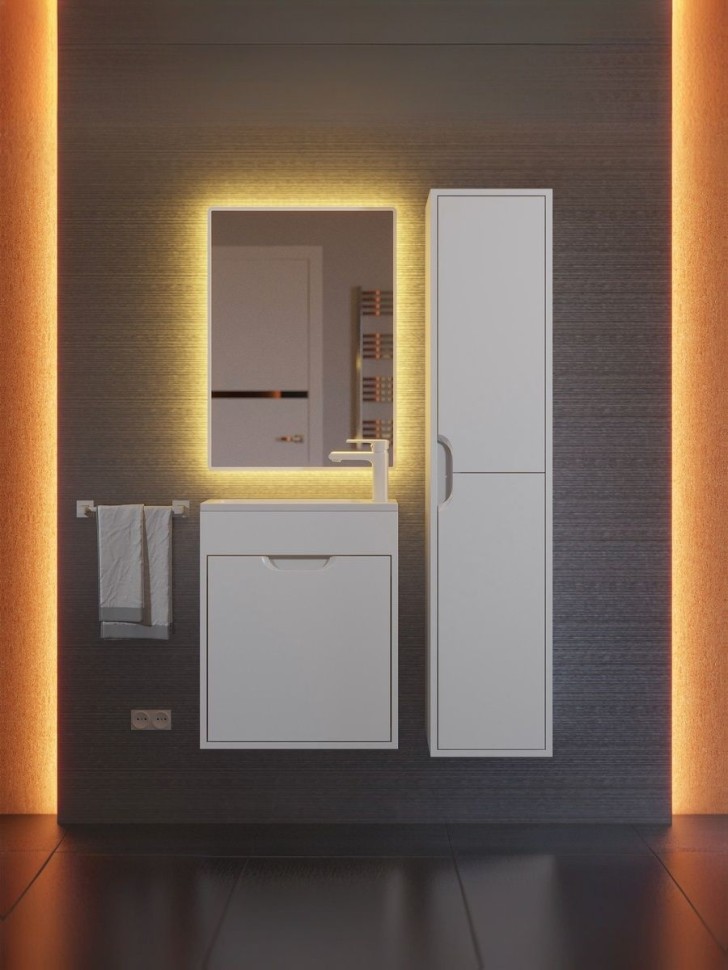 Тумба под раковину для ванной подвесная Uperwood Modul 50х21х60 см, белаяатовая