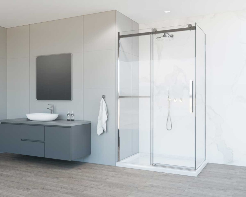 Душевой уголок Como Soft VSR-1CS8013CL, 1300*800, хром, стекло прозрачное