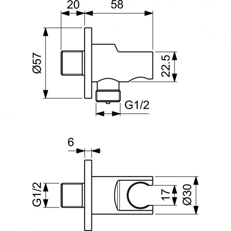 Ideal Standard Шланговое подключение IDEALRAIN, черный матовый