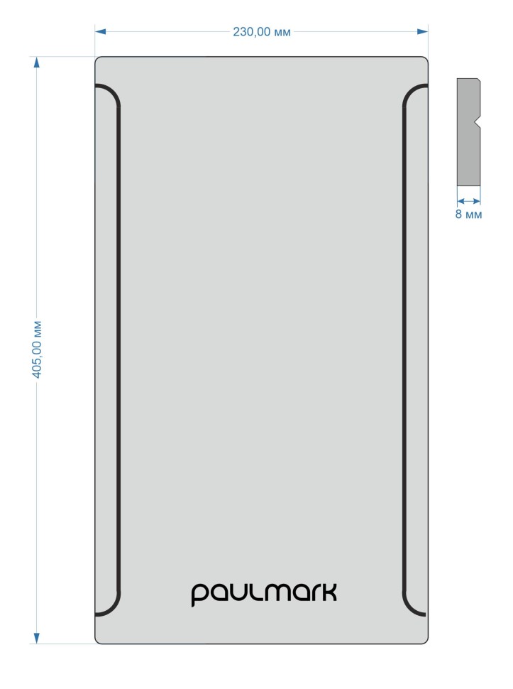 Разделочная доска PLATTE-405, HPL-пластик, Pl405-AN, антрацит, 405х230мм, Paulmark