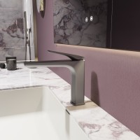 Смеситель для раковины Puro VBF-5P01GM, вороненая сталь