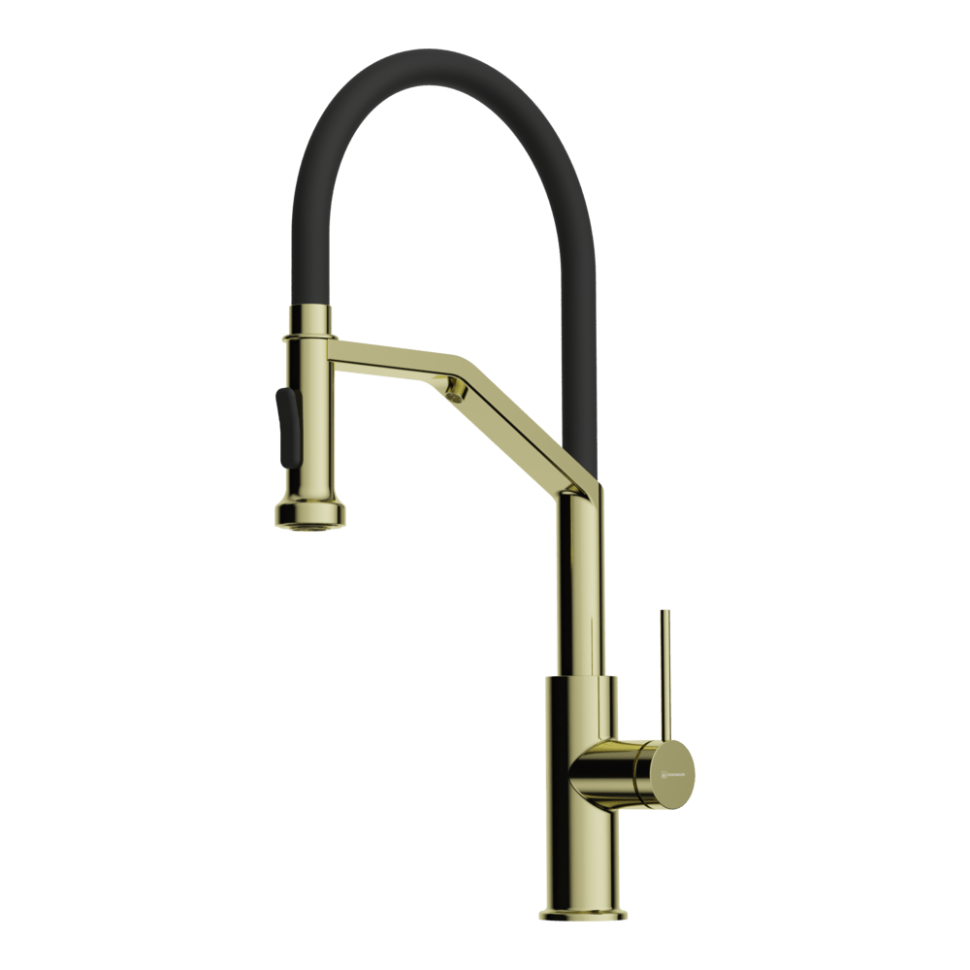 Смеситель для кухни Omoikiri Makkari 2 Plus-SB-LG-BL латунь/светлое золото/черный