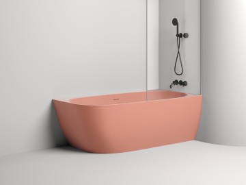 Ванна пристенная угловая SOFIA CORNER R 170x85 покраска по RAL полностью S-Stone Матовое