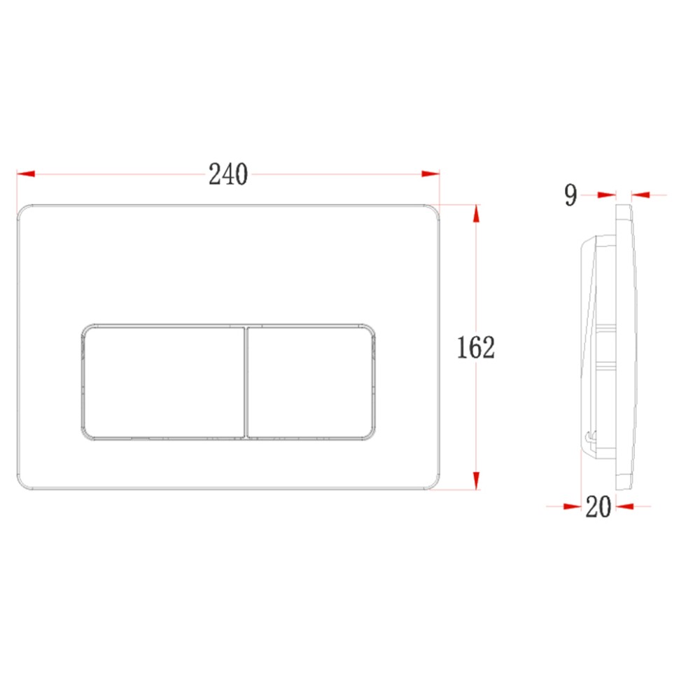 Кнопка смыва Veconi FLUSH V5, FLV5-G, 240х162х9, пластик, золото брашинг