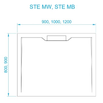 Душевой поддон квадратный RGW STE MB Черный мрамор 900x900