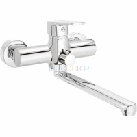 Смеситель для раковины, настенная, с удлиненным изливом - подключение под шланг