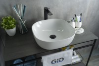Раковина Gid D1301 51180 накладная белая 42.5x42.5x14.5