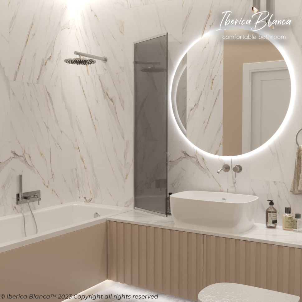 Шторка для ванны IBERICA BLANCA Mod.801 Slide Open раздвижная тонированное стекло/хром 90х150см (IB801.TC.150.90)