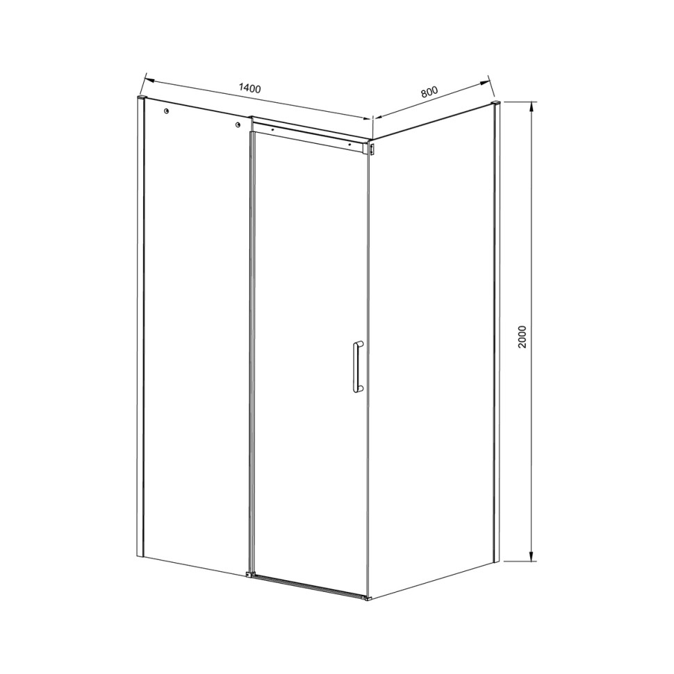 Душевой уголок Dice VSR-4D8014CL, 1400*800, хром, стекло прозрачное