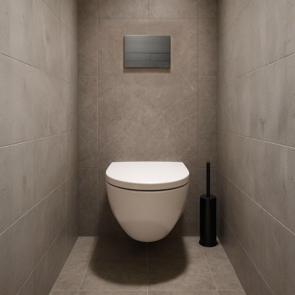 Комплект 2в1 IBERICA BLANCA инсталляция SILENCIO, кнопка смыва INOX-S вороненая сталь (IB001.016.02)