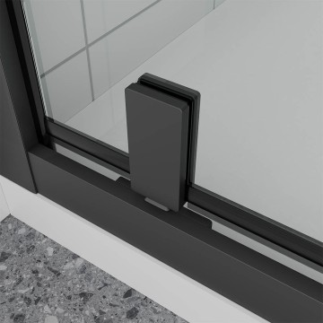 Душевая дверь Veconi Ottimo P30 B, 700x1900, черный матовый, стекло прозрачное