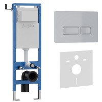 Комплект 2в1 IBERICA BLANCA инсталляция SILENCIO MINI, кнопка смыва ESTI-R хром матовый (IB.001M.214)