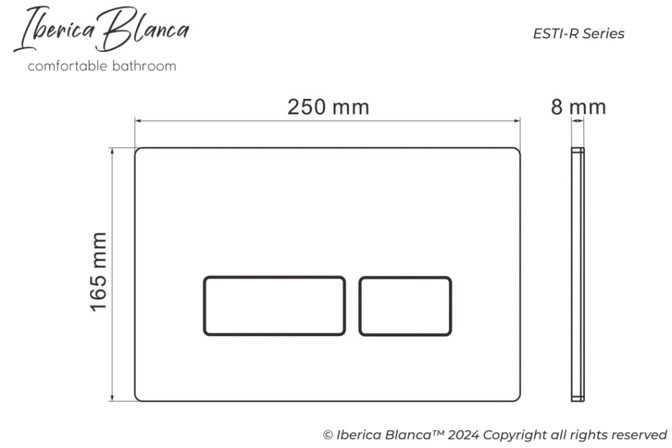 Комплект 2в1 IBERICA BLANCA инсталляция SILENCIO MINI, кнопка смыва ESTI-R хром матовый (IB.001M.214)