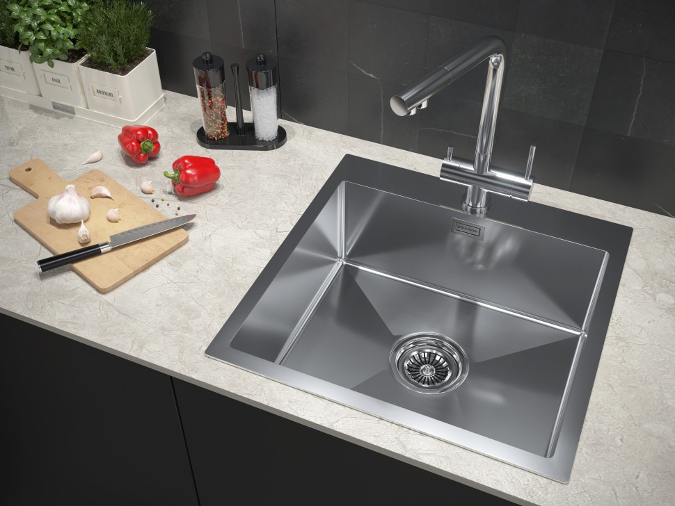 Смеситель для кухни SKALEN, нержавеющая сталь, Sk213020-SS(BS), Paulmark