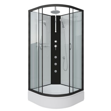 Душевая кабина Niagara Classic NG-6701-14BKTG (90х90х210) средний поддон(26см),черный,стекло прозрачное,4 места