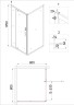Душевое ограждение Niagara Nova NG-0280-08ВLACK (80х80х195) квадрат,черный,дверь распашная,стекло с рисунком,1 место