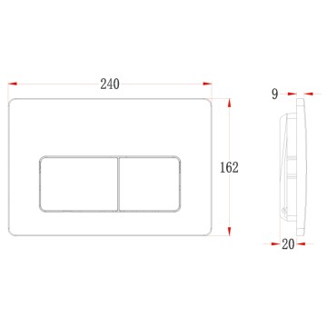 Кнопка смыва Veconi FLUSH V5, FLV5-GM, 240х162х9, пластик, оружейная сталь матовая