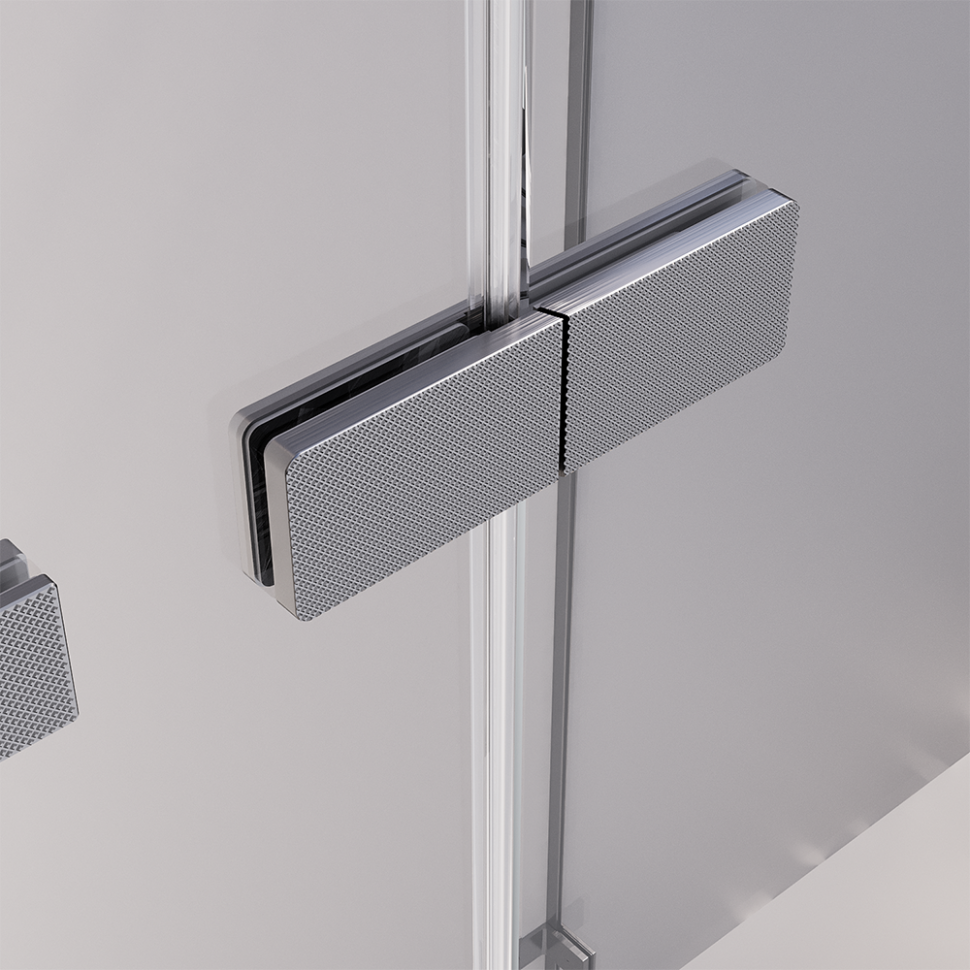 Душевой угол распашной Veconi Premium Alassio SP GR, 1300х1000x2000, брашированный графит, стекло прозрачное осветленное