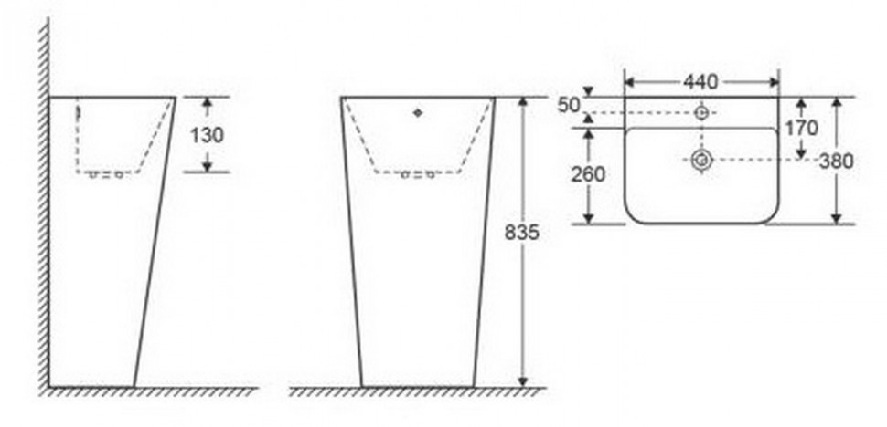 Раковина для ванной CeramaLux G-822