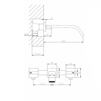 Смеситель ABBER Wasserfall AF8612NG для раковины скрытого монтажа, никель