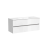 Тумба подвесная SANCOS Urban 1190х450х550, c двумя ящиками оснащенными доводчиками, белый глянец , арт. UR120-1W