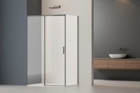 Душевой уголок Софт 2 (Soft 2) VSR-3SO28012CLGM, 1200*800, вороненая сталь, стекло прозрачное