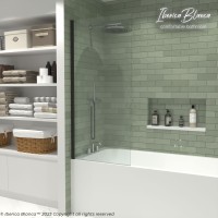 Шторка для ванны IBERICA BLANCA Mod.802 Wide Open поворотная прозрачное стекло/черный 70х150см (IB802.SB.150.70)