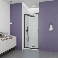 Душевая дверь Veconi Ottimo P30 B, 800x1900, черный матовый, стекло прозрачное