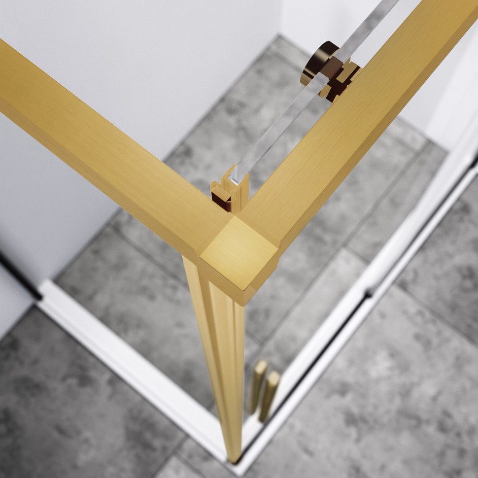 Душевой уголок Slim-N VSR-4SN9011CLG, 1100*900, брашированное золото, стекло прозрачное