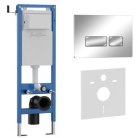 Комплект 2в1 IBERICA BLANCA инсталляция SILENCIO MINI, кнопка смыва ESTI-R хром глянцевый (IB.001M.213)