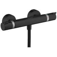 Смеситель Hansgrohe Ecostat для душа, настенный, термостатический, цвет: черный матовый 13116670