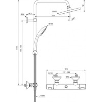 Душевая система с термостатом Ideal Standard CERATHERM T25, хром