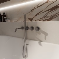 Смеситель для ванны Groove VBTW-4G1GM, встраиваемый, вороненая сталь