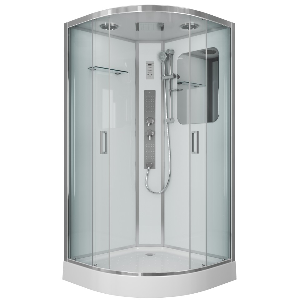 Душевая кабина Niagara Premium NG-6002-01G (100х100х210) низкий поддон(16 см),стекло прозрачное,4 места