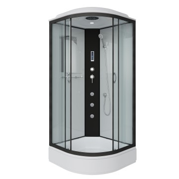 Душевая кабина Niagara Classic NG-6701-14F (90х90х215) средний поддон(26см),черный,стекло прозрачное,4 места
