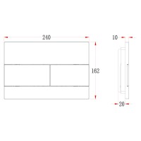 Кнопка смыва Veconi FLUSH V7, FLV7-CM, 240х162х10, пластик, хром матовый