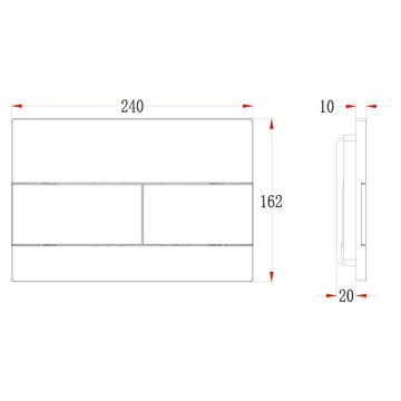 Кнопка смыва Veconi FLUSH V7, FLV7-CM, 240х162х10, пластик, хром матовый