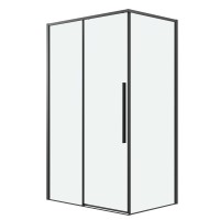 Душевое ограждение Grossman Galaxy 100.K33.01.140.21.00-200.K33.01.90.21.00 (140х90х195) раздвижная,черный матовый,стекло прозрачное,2 места