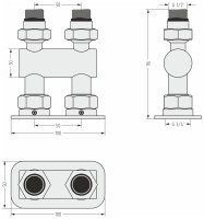 Модуль прямой EU50 (2 х НР G 1/2&quot; / 2 х НГ G 3/4&quot;)