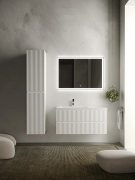 Тумба подвесная SANCOS Snob R левая 995х445х500, c двумя ящиками оснащенными доводчиками, Bianco , арт.SNR100LW