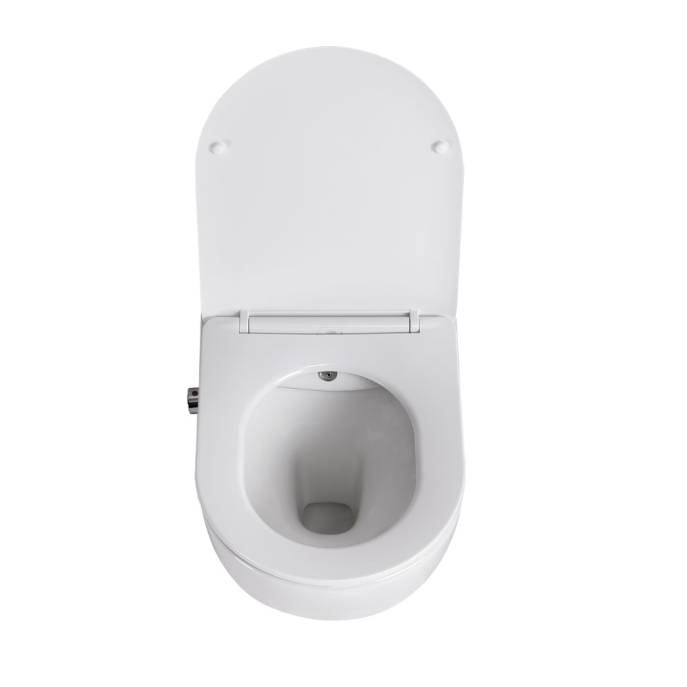 Унитаз подвесной с сиденьем, функцией биде и смесителем BelBagno UNO BB3105CHR-BS/SC